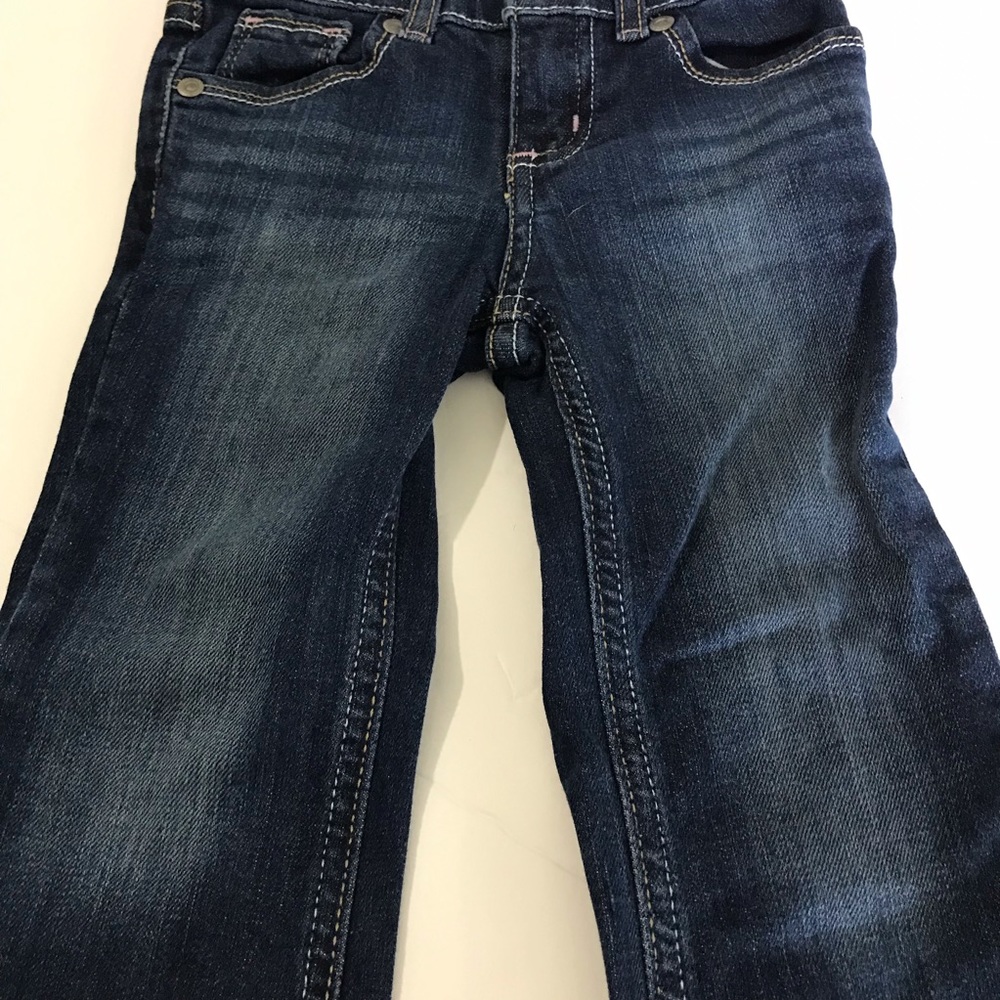 Jumping Beans Girl’s 4T Dark Blue Distressed Denim Jeans. - Picture 2 of 10